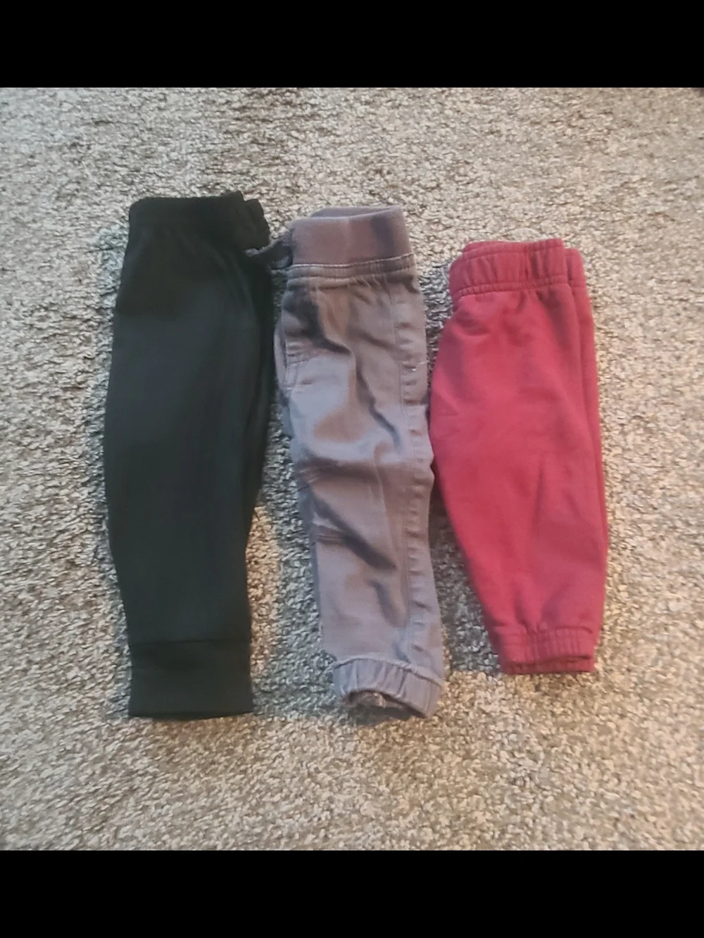 Carter's Trio of Kids Jogger Pants - Black, Gray, Burgundy